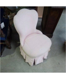 FAUTEUIL CRAPAUD ROSE A RESTAURER 