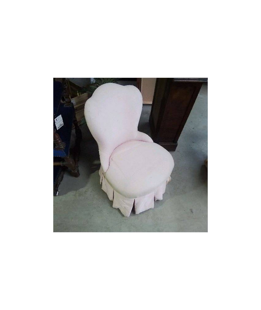 FAUTEUIL CRAPAUD ROSE A RESTAURER 