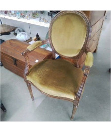 FAUTEUIL MEDAILLON STYLE LOUIS XVI VERT
