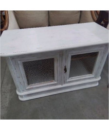 PETIT MEUBLE BLANC GRILLAGÉ