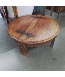 PETITE TABLE BASSE RONDE RUSTIQUE 