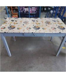 TABLE DE FERME GRISE 1 TIROIR 