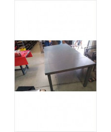 SALON DE JARDIN ALU / VERRE + 6 FAUTEUILS ( TABLE 180CM)