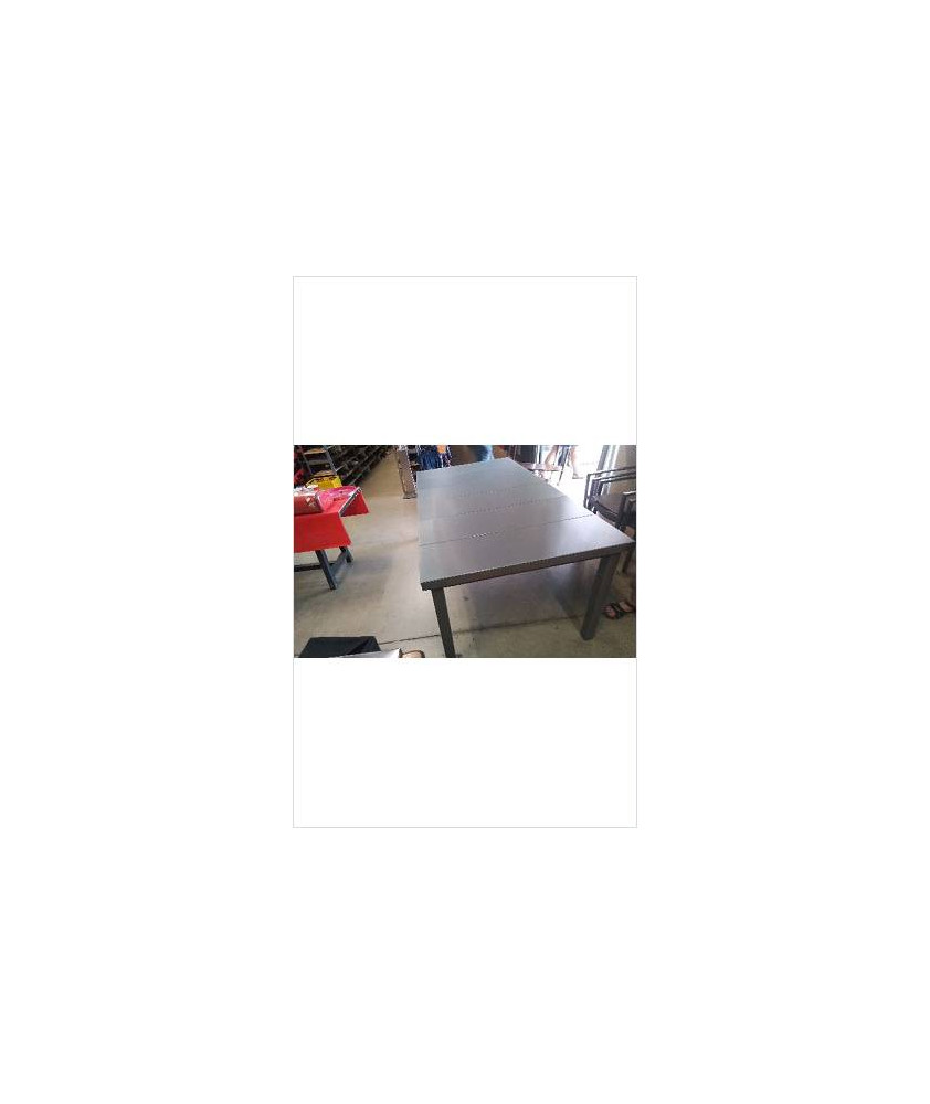 SALON DE JARDIN ALU / VERRE + 6 FAUTEUILS ( TABLE 180CM)