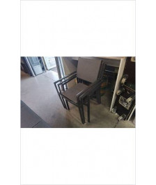 SALON DE JARDIN ALU / VERRE + 6 FAUTEUILS ( TABLE 180CM)