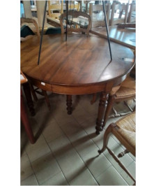 TABLE RONDE 6 PIEDS NOYER SANS ALLONGES