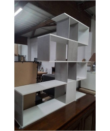 ETAGERE BIBLITOHEQUE BLANC GRIS