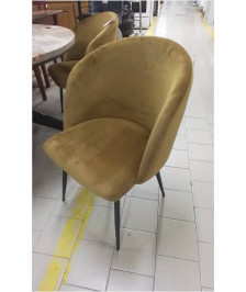 51882 FAUTEUIL VELOURS JAUNE