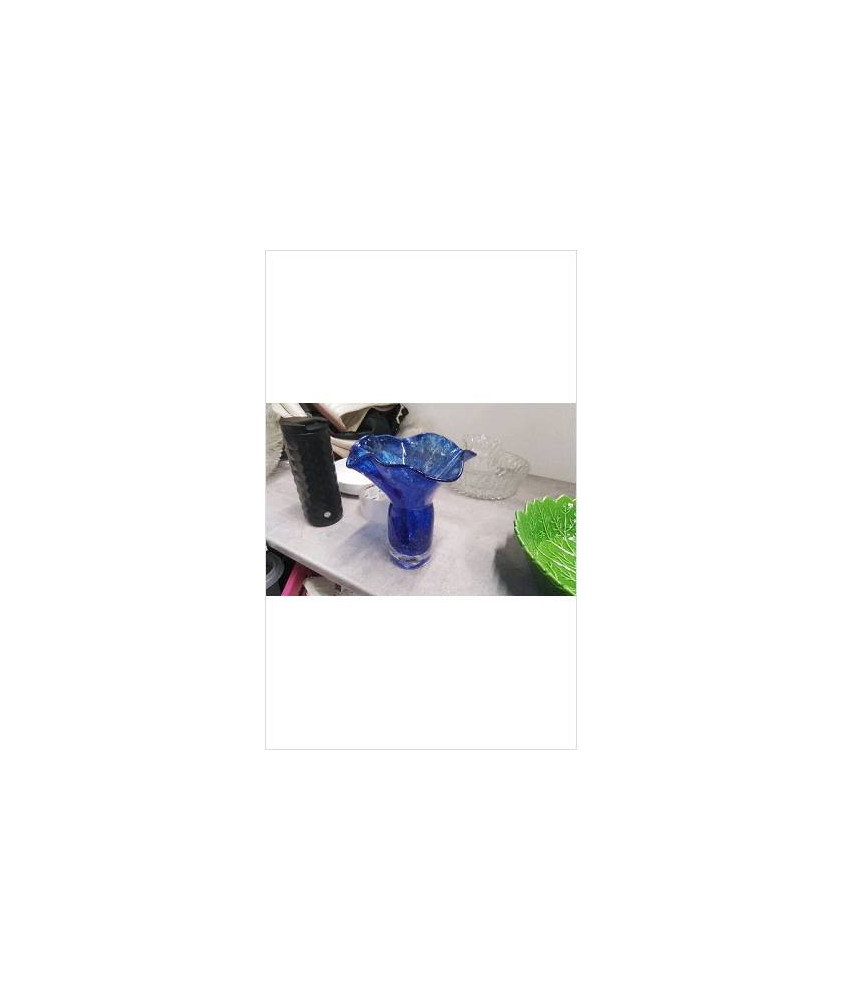 VASE VERRE BLEU 