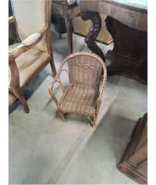 FAUTEUIL ENFANT ROTIN ET VANNERIE ANNÉES 60