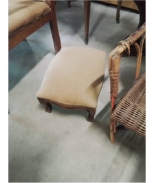 REPOSE PIEDS BOIS CAPITONNÉ VELOURS OCRE