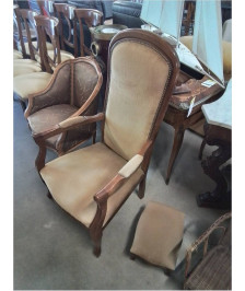VOLTAIRE BOIS CAPITONNÉ VELOURS OCRE