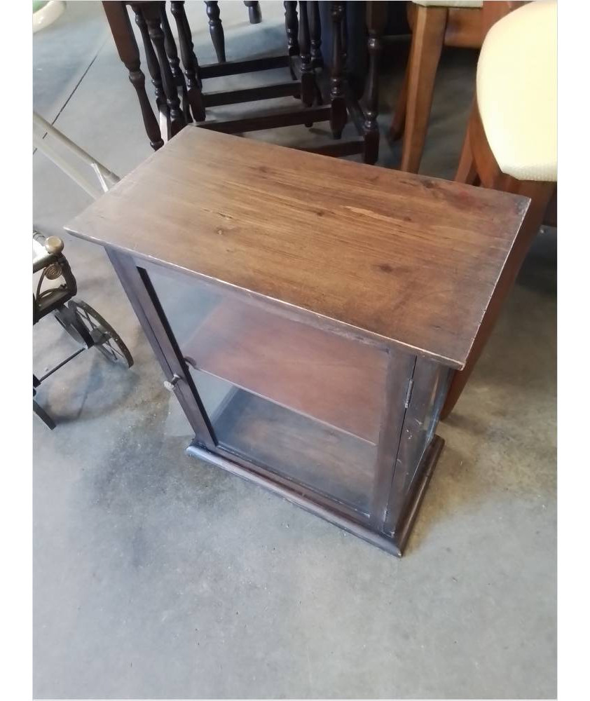 VITRINE  BOIS  1 PORTE DÉBUT XXE