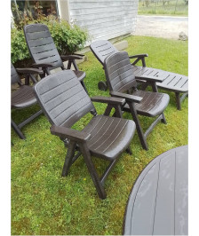 FAUTEUIL DE JARDIN PLIANT RÉSINE CHOCOLAT FLAIR