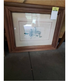 GRAVURE AUX CANARD CADRE BOIS MOULURÉ 
