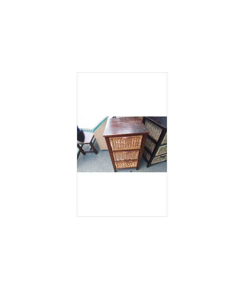 MEUBLE 3 TIROIRS ROTIN 