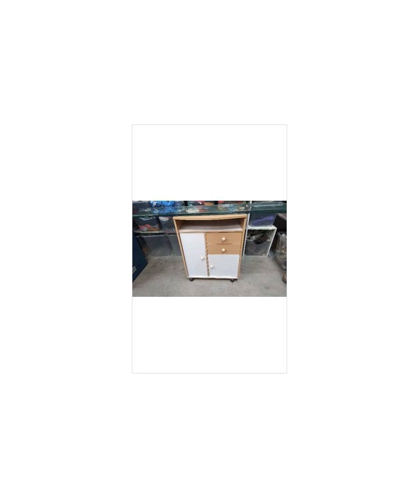 MEUBLE A ROULETTES 2 PORTES 2 TIROIRS