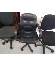 FAUTEUIL DE BUREAU SIMILI CUIR NOIR 