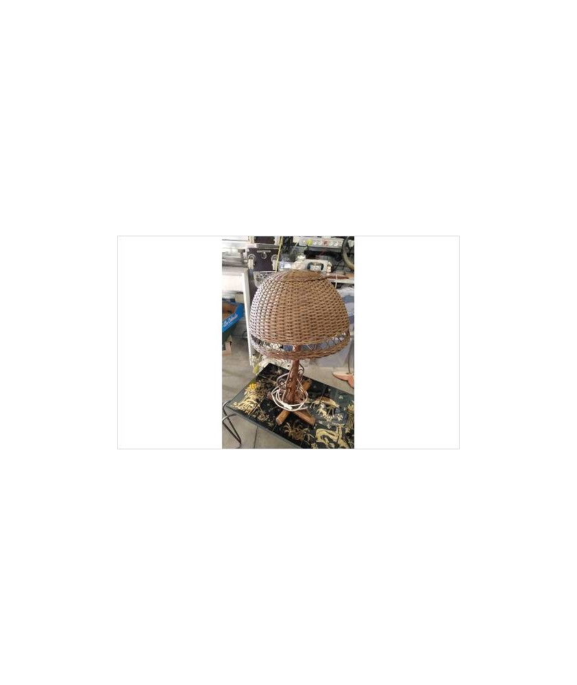 LAMPE ROTIN PIED BAMBOU