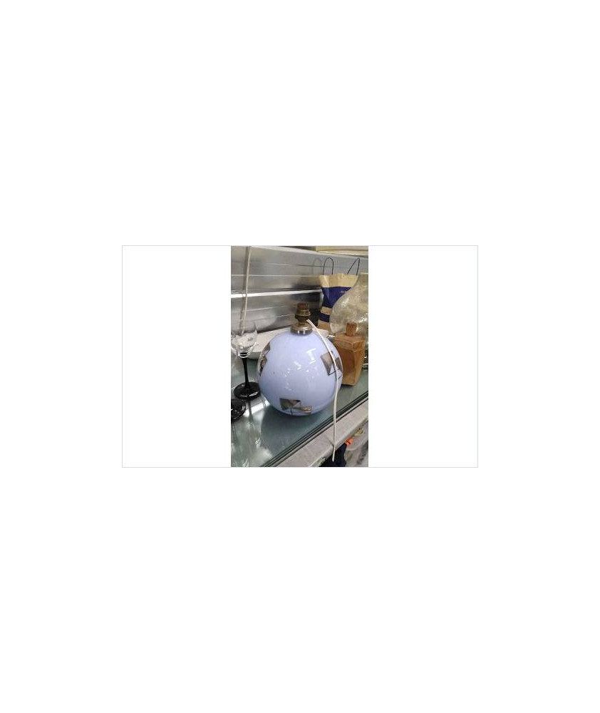 PIED DE LAMPE BOULE BLEU ART DECO