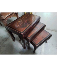 LOT DE 3 TABLE GIGOGNE STYLE ASIATIQUE 