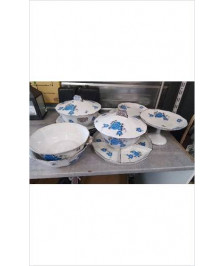 SALADIERS + PLATS FLEURS BLEUES