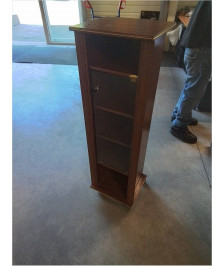BIBLIOTHÈQUE A ROULETTES  BOIS1PORTE VITRÉE