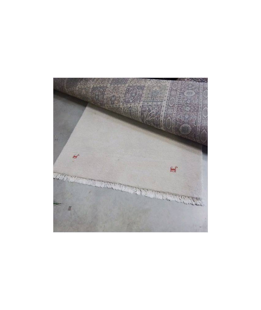 TAPIS LAINE CREME MOTIFS LAMAS
