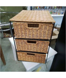 PETIT MEUBLE ROTIN 3 TIROIRS
