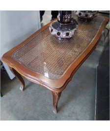 TABLE BASSE DESSUS VERRE CANNAGE