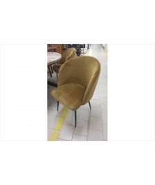 51882 FAUTEUIL VELOURS JAUNE