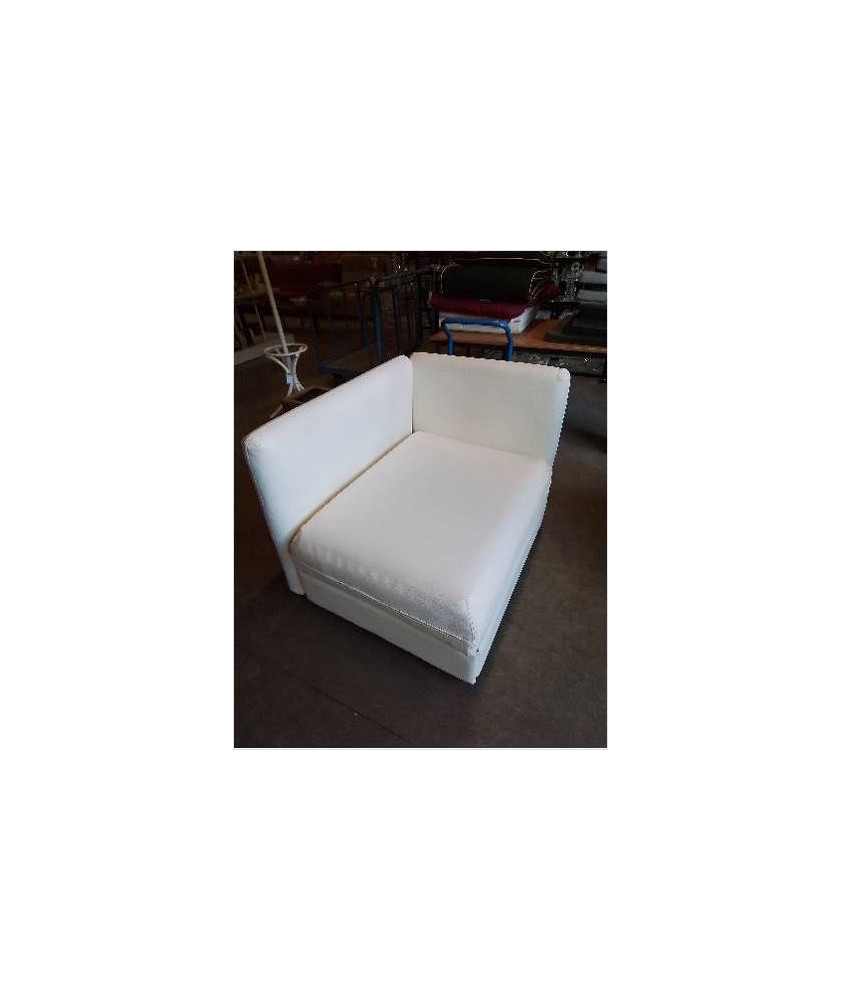 BANQUETTE D’ANGLE CONVERTIBLE PU BLANC 1 PLACE