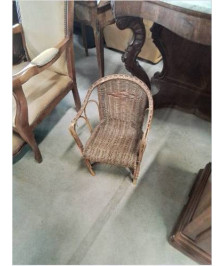 FAUTEUIL ENFANT ROTIN ET VANNERIE ANNÉES 60