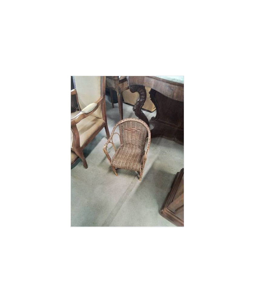 FAUTEUIL ENFANT ROTIN ET VANNERIE ANNÉES 60