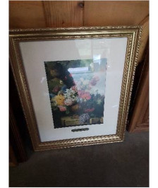 REPRODUCTION BOUQUET WAINWRIGHT CADRE DORÉ 