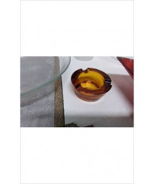 CENDRIER VERRE MARRON 