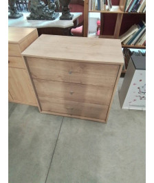 COMMODE BOIS CLAIR 3 TIROIRS 