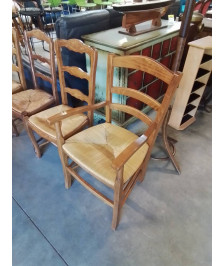 FAUTEUIL DE CHEMINÉE BOIS CLAIR PAILLÉ 