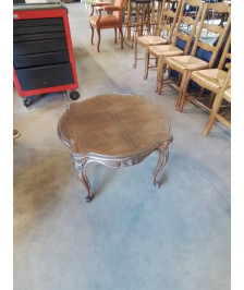 TABLE BASSE CHANTOURNÉ PIEDS ESCARGOT DESSUS VERRE STYLE RÉGENCE COQUILLE 