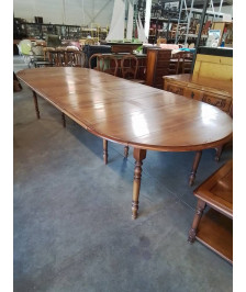 TABLE RONDE EXTENSIBLE STYLE LOUIS PHILIPPE 120X75CM AVEC 5 RALLONGES DE 40CM