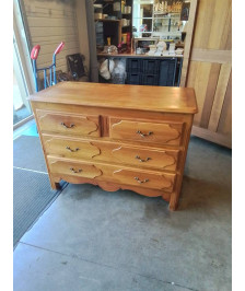 COMMODE BOIS CLAIR 4 TIROIRS STYLE RÉGENCE 