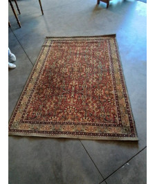 TAPIS LAINE VERT ROUGE ORANGÉ 206X135CM