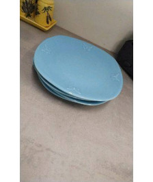ASSIETTES DESSERT BLEUES X4