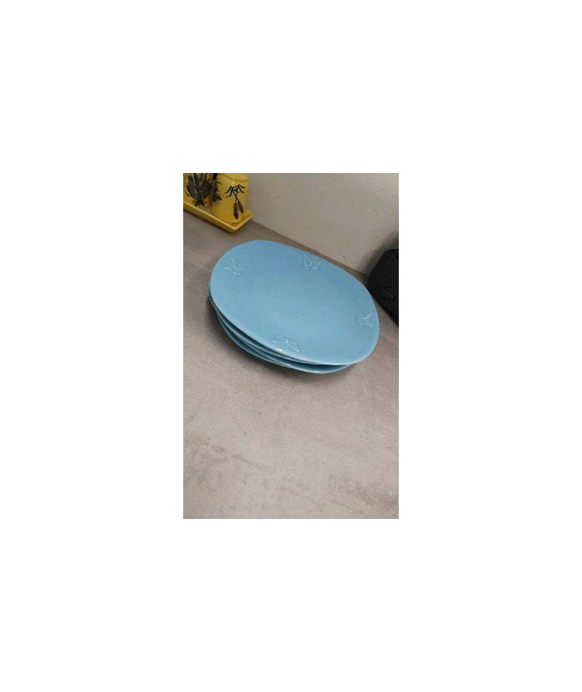 ASSIETTES DESSERT BLEUES X4