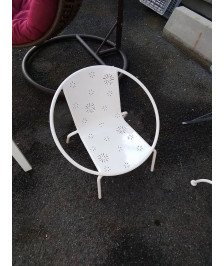 FAUTEUIL DE JARDIN ENFANT MÉTAL PEINT BLANC