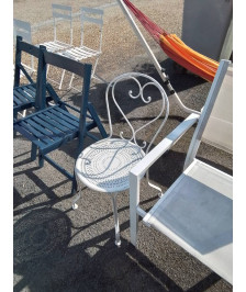 CHAISE CINTRÉ FONTE ASSISE AJOURÉ XXE