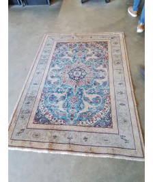 TAPIS LAINE BLEU ROUGE 188X136CM