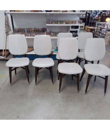 SERIE DE 6 CHAISES SCANDINAVES SKAÏ BLANCHES