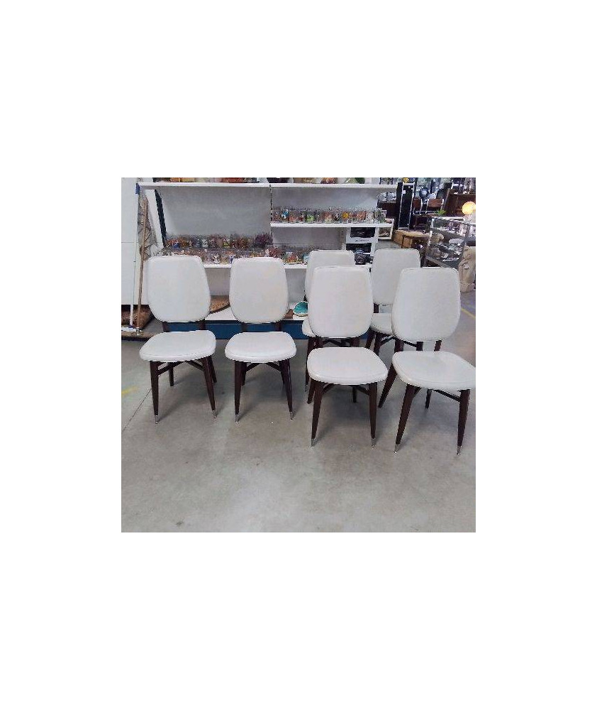 SERIE DE 6 CHAISES SCANDINAVES SKAÏ BLANCHES