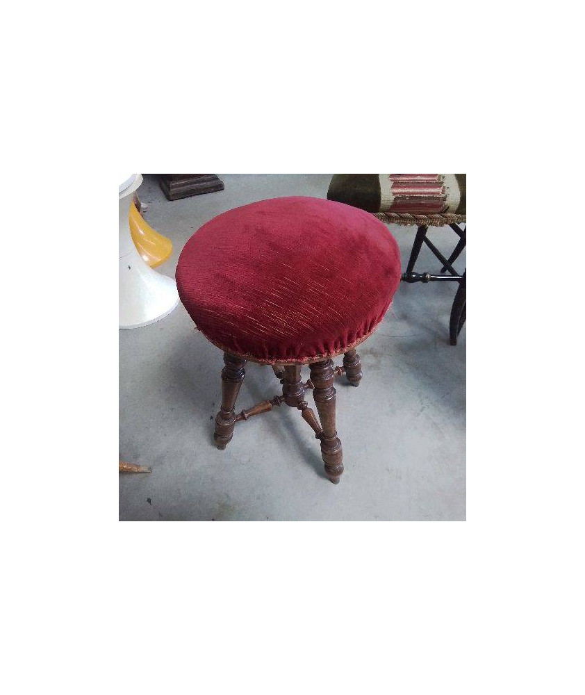TABOURET TISSU ROUGE